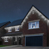 Instalatie Craciun, 50 m, Led-uri ,Franjuri, Alb rece, Flash, Alimentator, Interconectabila, Fir Alb Cauciucat, 220v, Vivimall - vivimall.ro