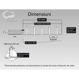 Instalatie Craciun, 65 M, 650 Led-Uri,Liniara, Albastru, 8 Jocuri De Lumini, Transformator, Interconectabila, Prelungitor 5 M Inclus, Fir