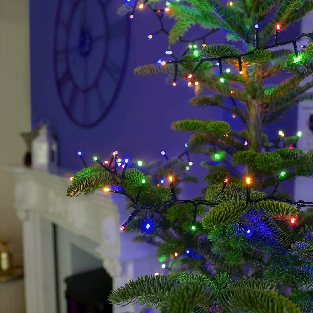Instalatie Craciun, 65 m, 650 Led-uri ,Liniara, Rosu/Albastru/Rosu/Verde, Flash, Transformator cu telecomanda, Interconectabila, Prelungitor 5 m inclus, Fir Verde, Flippy - vivimall.ro