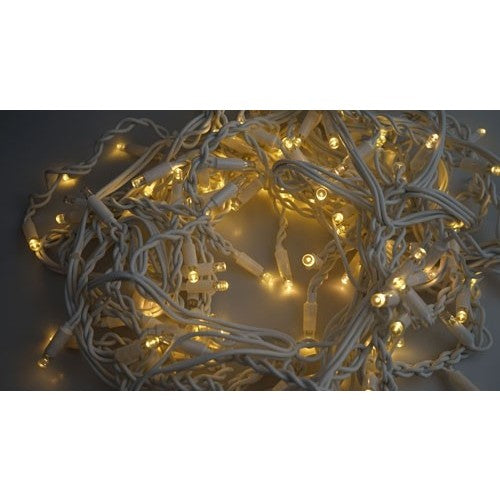 Instalatie Craciun, 75 m, Led-uri ,Franjuri, Alb cald, Flash, Alimentator, Interconectabila, Fir Alb Cauciucat, 220v, Vivimall - vivimall.ro