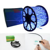 Instalatie Craciun, 86 m, 2064 Led-uri, Furtun Luminos, Alb rece/ Albastru, Transformator, Sectionabila, 220 V, Vivimall - vivimall.ro