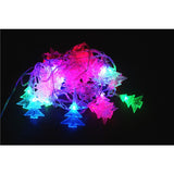 Ghirlanda luminoasa cu bec in forma de brazi, 3 metri, 20 LED-uri, forme din plastic, fir transparent, multicolora - vivimall.ro