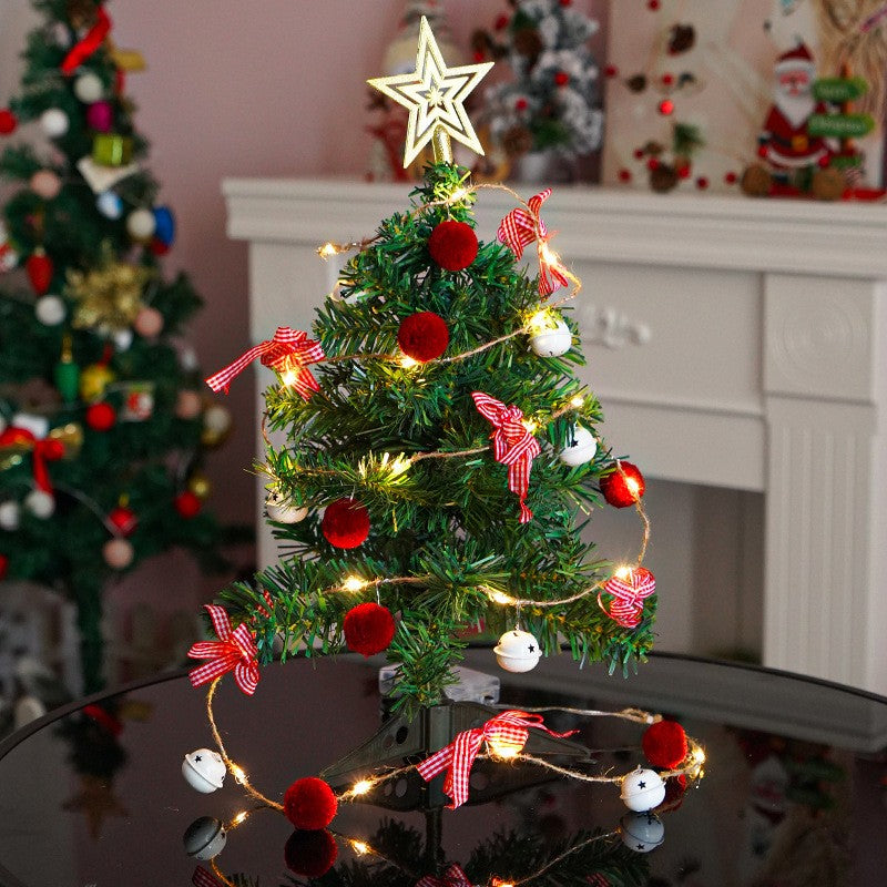 Instalatie Craciun cu baterii, 2 metri, 20 LED-uri tip clopotei si mingiute, Alb Cald, Vivimall - vivimall.ro