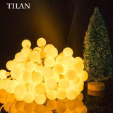 Instalatie Craciun, Vivimall, 3.5 m, 30 de LED-uri, Model cu Bilute, Tip Liniara, cu Baterie, Interior/Exterior, Alb Cald - vivimall.ro