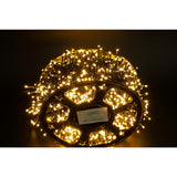 Instalatie Craciun liniara cu transformator, 50m, alb cald, 2000 LED-uri, fir negru, 8 jocuri de lumini, Vivimall - vivimall.ro