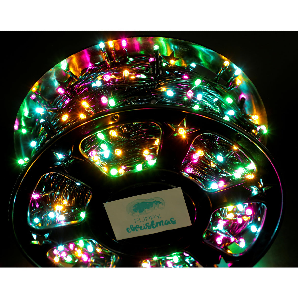 Instalatie Craciun liniara cu transformator, 100m, multicolor, 1000 LED-uri, fir negru, 8 jocuri de lumini, Vivimall - vivimall.ro