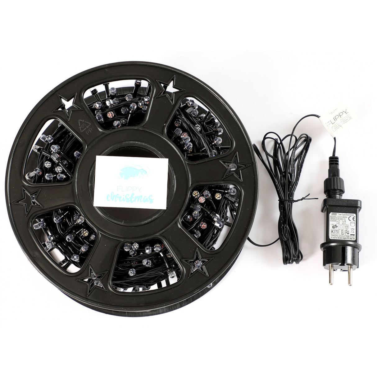 Instalatie Craciun liniara, fir negru, cu transformator, 50m, multicolor, 500 LED-uri, 8 jocuri de lumini, Vivimall - vivimall.ro