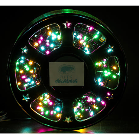 Instalatie Craciun liniara, fir negru, cu transformator, 50m, multicolor, 500 LED-uri, 8 jocuri de lumini, Vivimall - vivimall.ro