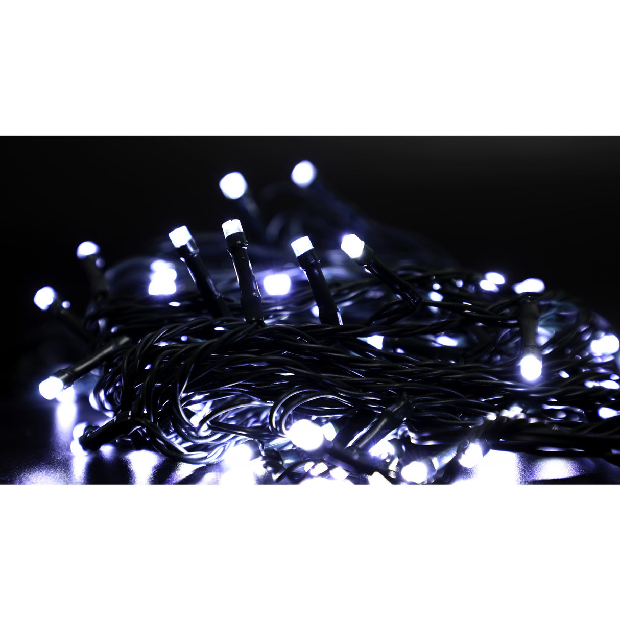 Instalatie Craciun Liniara, Cu Transformator 31V, 10M, Alb Rece, 100 Led-Uri V5, 8 Jocuri De Lumini, Fir