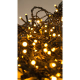 Instalatie Craciun Profesionala de Exterior IP65, 100 m, 2400 Led-uri Mari ,Franjuri, Alb cald, Flash, Alimentator de 1.5m, Interconectabila, Fir Negru Cauciucat, 220v, Vivimall - vivimall.ro