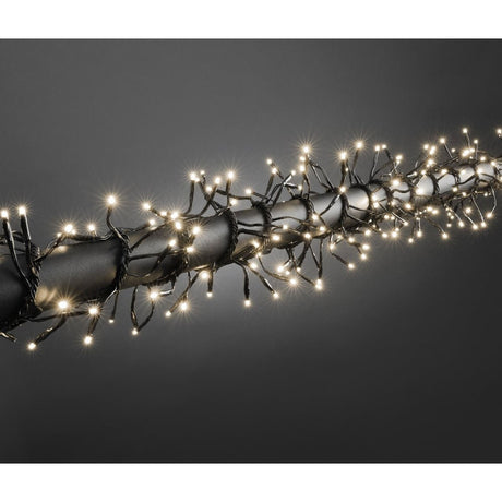 Instalatie Craciun Profesionala de Exterior IP65, 101 m, 1010 Led-uri Mari ,Liniara, Alb cald, Interconectabila, Prelungitor 1.5 m inclus, Fir Negru, Vivimall - vivimall.ro