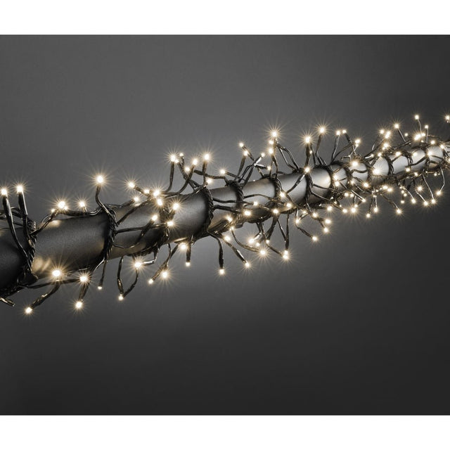 Instalatie Craciun Profesionala de Exterior IP65, 30 m, 300 Led-uri Mari ,Liniara, Alb cald, Interconectabila, Prelungitor 1.5 m inclus, Fir Negru, Vivimall - vivimall.ro