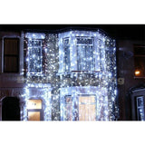 Instalatie Craciun Profesionala de Exterior IP65, Tip Perdea, 2m x 5m, 1000 Led-uri Mari, Alb rece, cu flash, Alimentator si prelungitor 6,5 m, Interconectabila, Fir negru, Vivimall - vivimall.ro