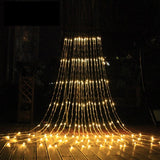 Instalatie Craciun Profesionala de Exterior IP65, Tip Perdea, 5m x 5m, 2500 Led-uri Mari, Alb cald, cu flash, Alimentator 1,5 m, Interconectabila, Fir negru, Vivimall - vivimall.ro