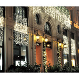 Instalatie Craciun Profesionala de Exterior IP65, Tip Perdea, 7m x 2m, 1400 Led-uri Mari, Alb rece, cu flash, Alimentator si prelungitor 6,5 m, Interconectabila, Fir negru, Vivimall - vivimall.ro