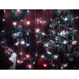 Instalatie Craciun, Tip Perdea, IP44, 5 m x 1 m, 300 LED-uri, Alb rece, 8 jocuri de lumini, Transformator, Interconectabila, Prelungitor 5 m inclus, Fir transparent, Interior/ Exterior, Vivimall - vivimall.ro
