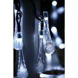 Instalatie Craciun, Tip Picaturi, 20 Led-uri, 5 metri, Alb rece, Energie solara, Senzor de lumina, Vivimall - vivimall.ro