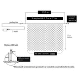 Transformator și redresor semi-oval al instalației LED plasă Crăciun 9W, detaliu accesorii incluse