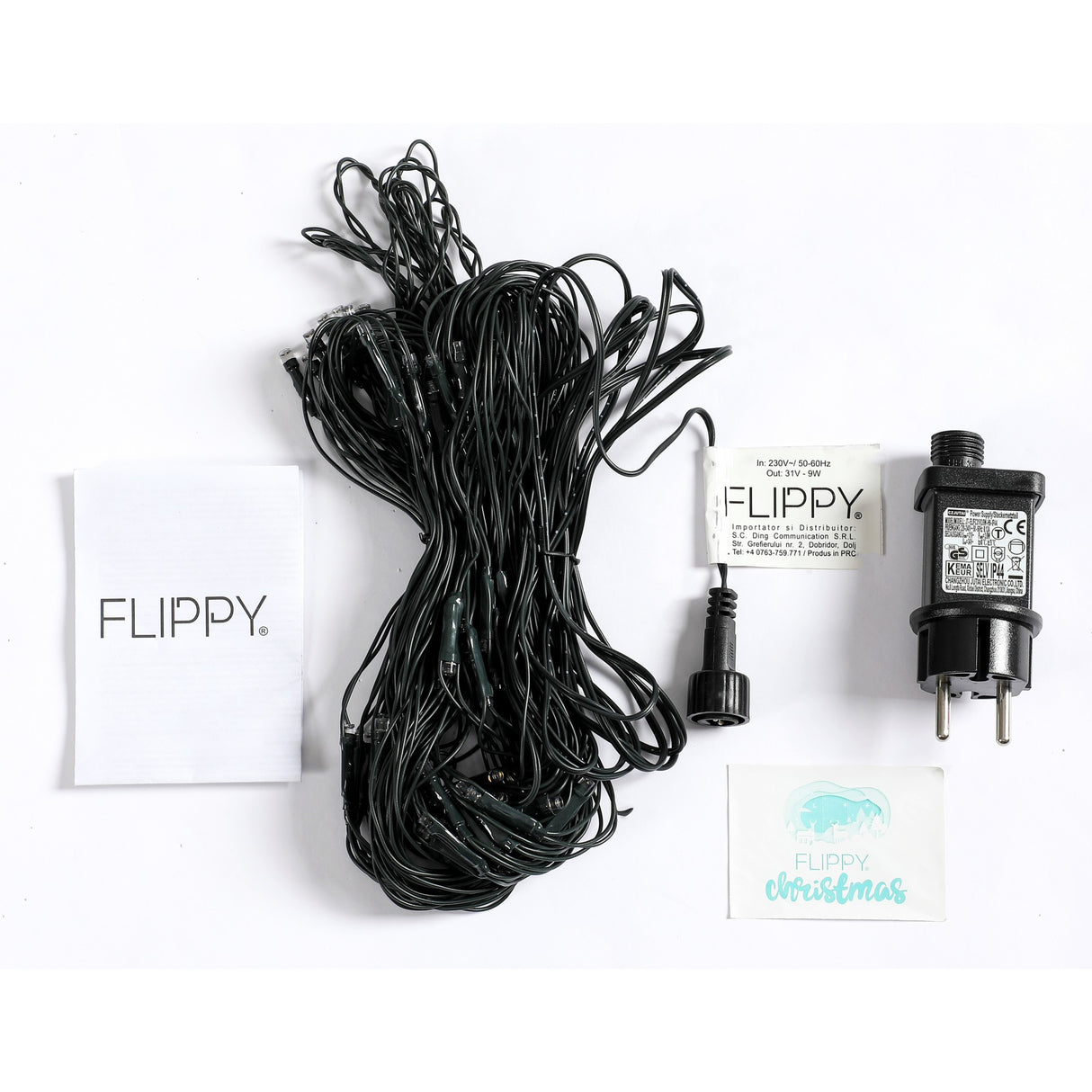 Instalatie Craciun tip plasa, cu transformator 31V, 1.5 m x 1.5 m, Alb Cald, 120 LED-uri V5, 8 jocuri de lumini, fir verde, Vivimall - vivimall.ro