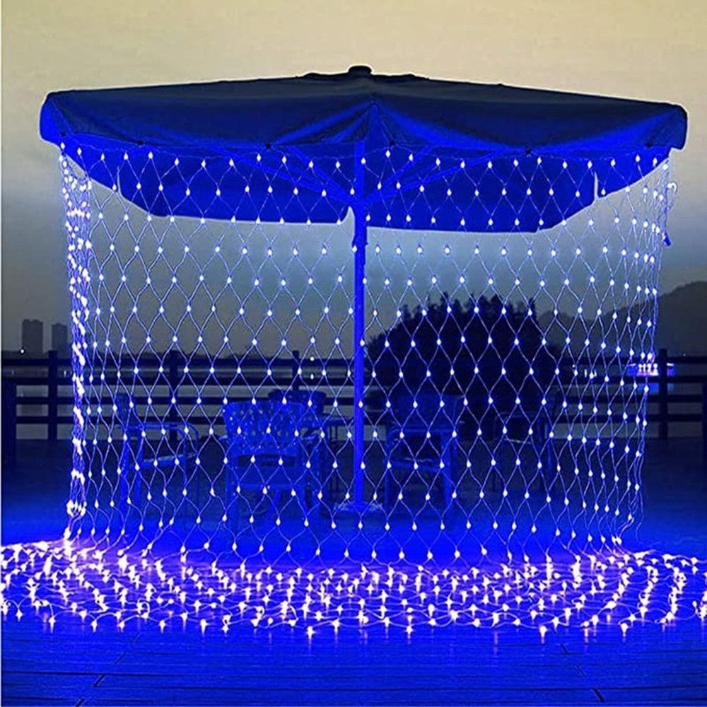 Instalatie Craciun, Tip Plasa, Ip 44, 720 Led-Uri, Albastru, 8 Jocuri De Lumini, Transformator Cu Telecomanda, Interconectabila, Prelungitor 5 M Inclus, Fir