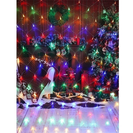 Instalatie Craciun, Tip Plasa, IP 44, 2 x 1 m, 80 LED-uri, Multicolor, 8 jocuri de lumini, Transformator cu telecomanda, Interconectabila, Prelungitor 3 m inclus, Fir transparent, Vivimall - vivimall.ro