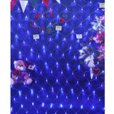 Instalatie Craciun, Tip Plasa, IP 44, 22 x 1 m, 880 LED-uri, Albastru, 8 jocuri de lumini, Transformator cu telecomanda, Interconectabila, Prelungitor 5 m inclus, Fir transparent, Vivimall - vivimall.ro