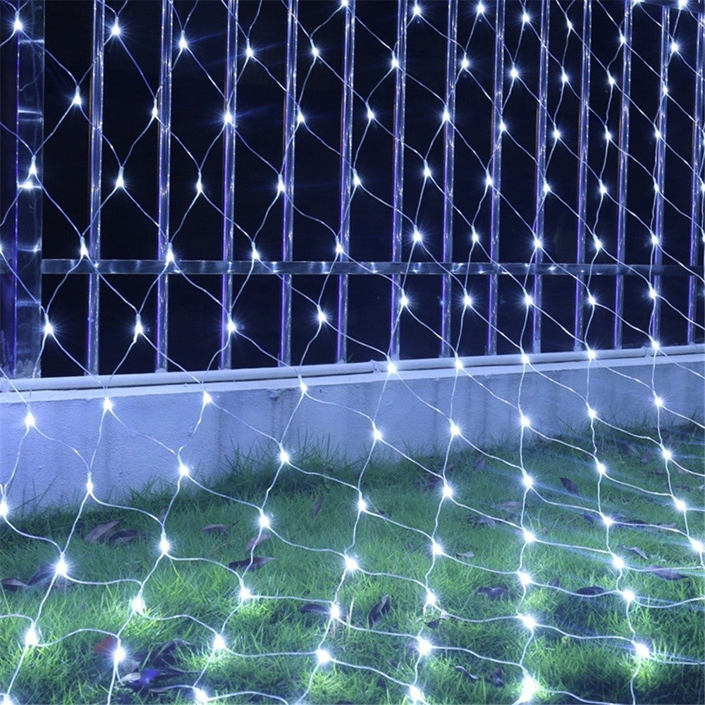 Instalatie Craciun, Tip Plasa, IP 44, 26 x 1 m, 1040 LED-uri, Alb rece, 8 jocuri de lumini, Transformator fara telecomanda, Interconectabila, Prelungitor 3 m inclus, Fir transparent, Vivimall - vivimall.ro