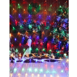 Detaliu LED-uri multicolor instalație plasă Crăciun IP44, iluminare vibrantă și uniformă