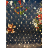 Instalatie Craciun, Tip Plasa, IP44, 2 m x 2 m, 160 LED-uri, Alb cald, Transformator 31 V, 9W cu 8 jocuri de lumini, Interconectabila, Prelungitor 3 m inclus, Fir transparent, Vivimall - vivimall.ro