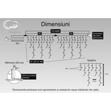 Instalatie Craciun Turturi, Ip44, 10 M, 286 Led-Uri,Perdea Franjurata, Multicolor, 8 Jocuri De Lumini, Transformator 31 V, Putere 9 W, Interconectabila, Interior/Exterior, Prelungitor 5 M Inclus, Fir