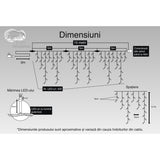 Instalatie Craciun Turturi, Ip44, 15 M, 429 Led-Uri,Perdea Franjurata, Multicolor, 8 Jocuri De Lumini, Transformator 31 V, Putere 9 W, Interconectabila, Interior/Exterior, Prelungitor 3 M Inclus, Fir