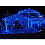 Instalatie Craciun Turturi, IP44, 35 m, 1001 Led-uri ,Perdea Franjurata, Albastru, 8 jocuri de lumini, Transformator 31 V, Putere 9 W, Interconectabila, Interior/Exterior, Prelungitor 5 m inclus, Fir Transparent, Vivimall - vivimall.ro