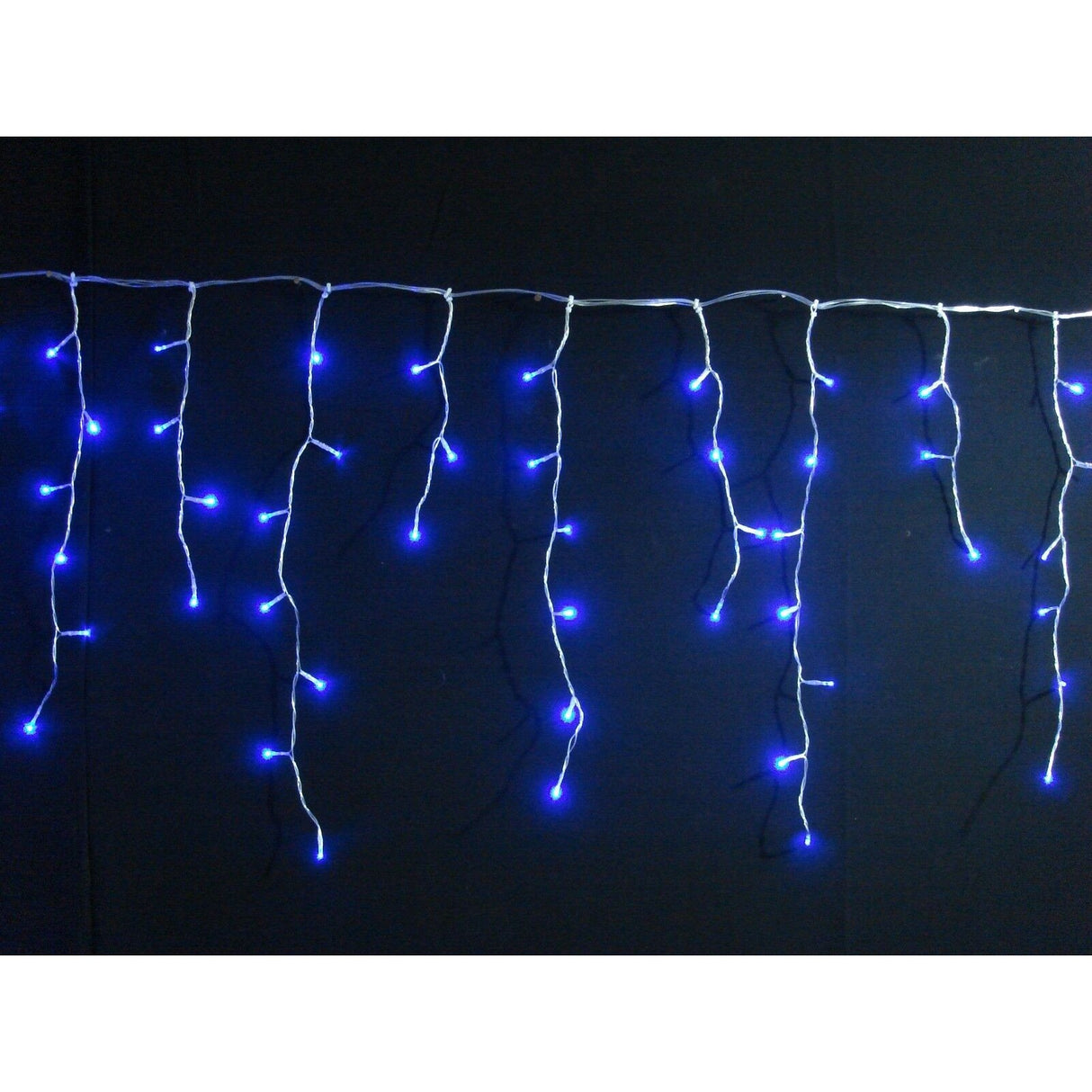 Instalatie Craciun Yoto, Tip Franjuri/Turturi, 7 M, 200 Led-Uri, Prelungitor 1.5 M, 8 Jocuri De Lumini, Interconectabila, Conectare La Retea, Fir, Interior/Exterior, Albastru - vivimall.ro