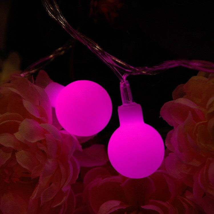 Instalatie sfere brad Craciun Vivimall, 3 metri, 20 LEd-uri, alimentare la retea, fir transparent, multicolora - vivimall.ro