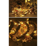 Instalatie Luminoasa, Flippy, cu Fir de Cupru, 2 m, 40 LED-uri, Model Sfoara de Canepa, cu Baterii, IP44, Alb Cald - vivimall.ro