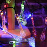 Instalatie Solara 4 m, 28 Led-uri cu Ornament tip picatura de apa, Liniara, 600 mAh, Fir negru, Interior, Exterior, Multicolor - vivimall.ro