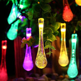 Instalatie Solara 4 M, 28 Led-Uri Cu Ornament Tip Picatura De Apa, Liniara, 600 Mah, Fir Negru, Interior, Exterior - vivimall.ro