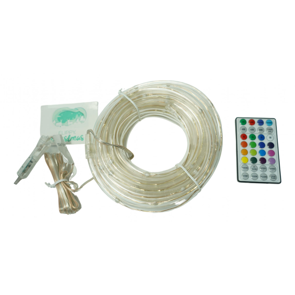 Instalatie de Craciun,10 metri,100 LED-uri,telecomanda 32 de functii,multicolor RGB,USB,tub luminos,interior/exterior,Vivimall - vivimall.ro