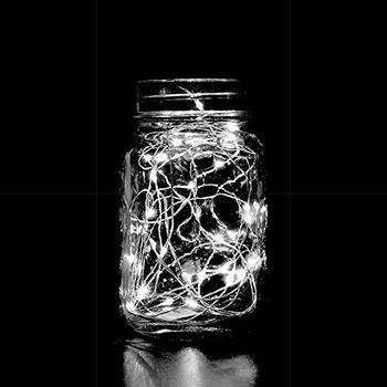 Instalatie De Craciun Cu Baterii Tip Liniar, 2 Jocuri De Lumini, Fir Cupru 5 M 50 Led -Uri, Rece