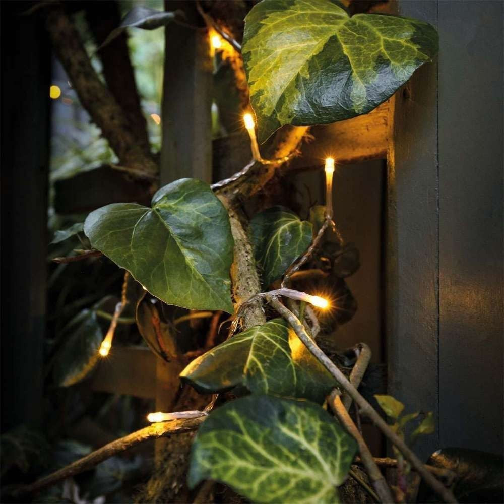 Instalatie De Craciun Cu Baterii Tip Liniar, 2 Jocuri De Lumini, Fir 1 M 10 Led -Uri, Alb Cald