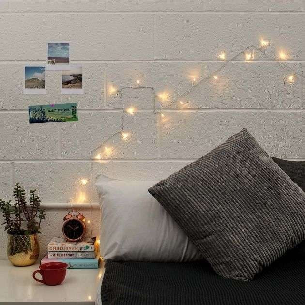 Instalatie De Craciun Cu Baterii Tip Liniar, 2 Jocuri De Lumini, Fir 10 M 100 Led -Uri, Alb Cald