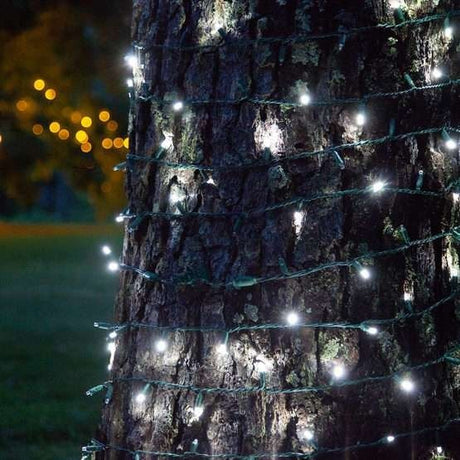 Instalatie de Craciun cu Baterii Tip Liniar, 2 jocuri de lumini, Fir Verde 3 m 30 LED -uri, Alb Rece - vivimall.ro