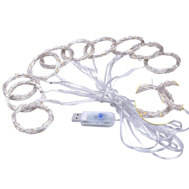 Instalatie de Craciun, Flippy, Instalatie de Tip Perdea IP44, Alimentare prin Port USB si Telecomanda cu 8 functii, 6m x 3m, 600 LED, Alb Rece - vivimall.ro