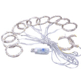 Instalatie de Craciun, Flippy, Instalatie de Tip Perdea IP44, Alimentare prin Port USB si Telecomanda cu 8 functii, 6m x 3m, 600 LED, Alb Rece - vivimall.ro