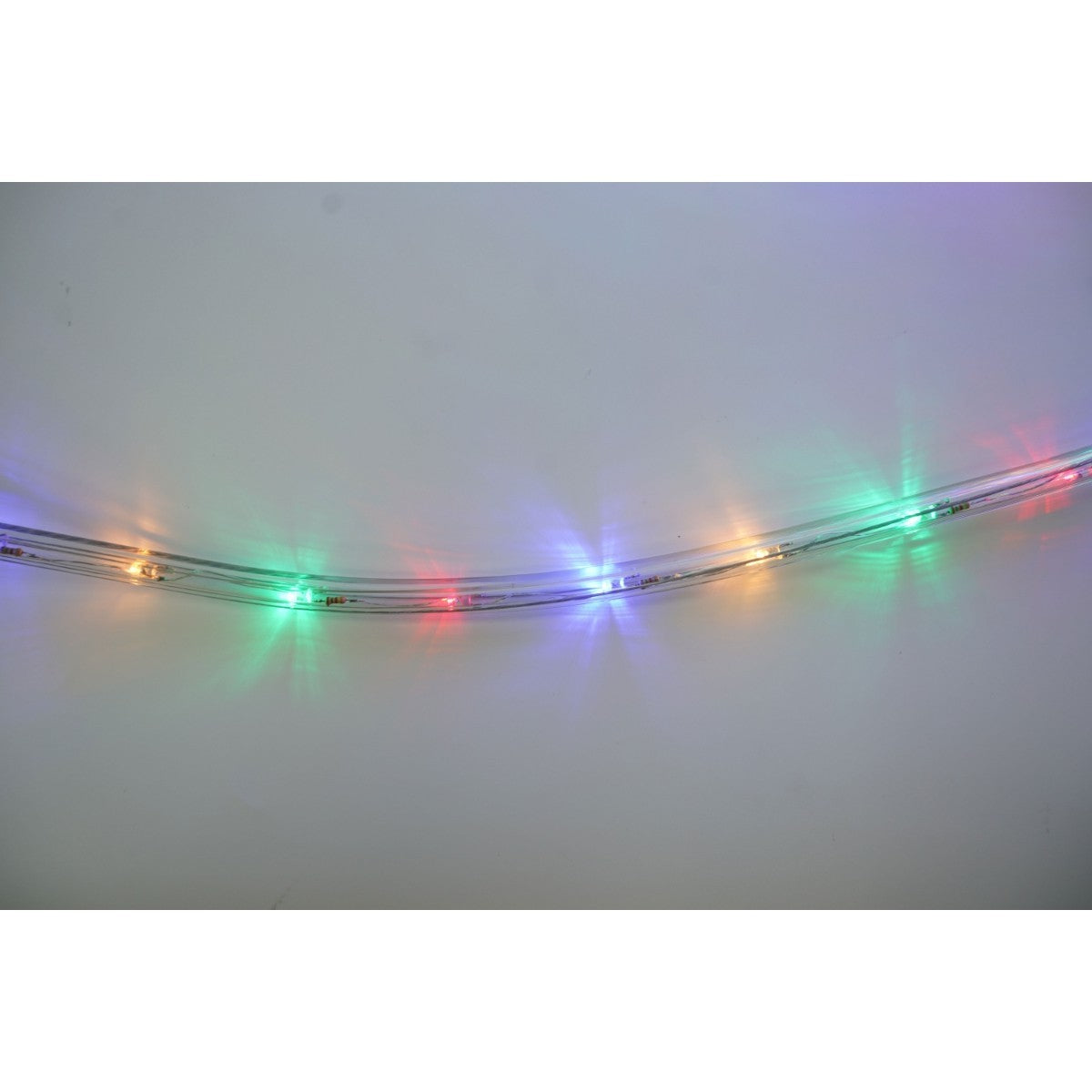 Furtun luminos Flippy multicolor înfășurat pe rolă, vedere laterală 100 metri