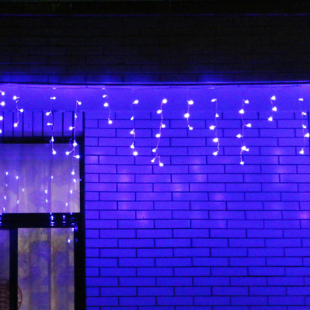 Instalatie de Craciun, Flippy®, Tip Franjuri, 7 m, 200 LED-uri, Interconectabila, Albastru - vivimall.ro