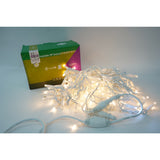 Instalatie de Craciun Flippy® Tip Franjuri cu Flash, IP65, Sectiune 5 m, 120 LED-uri, Interconectabila, Fir Alb, Alb Cald - vivimall.ro