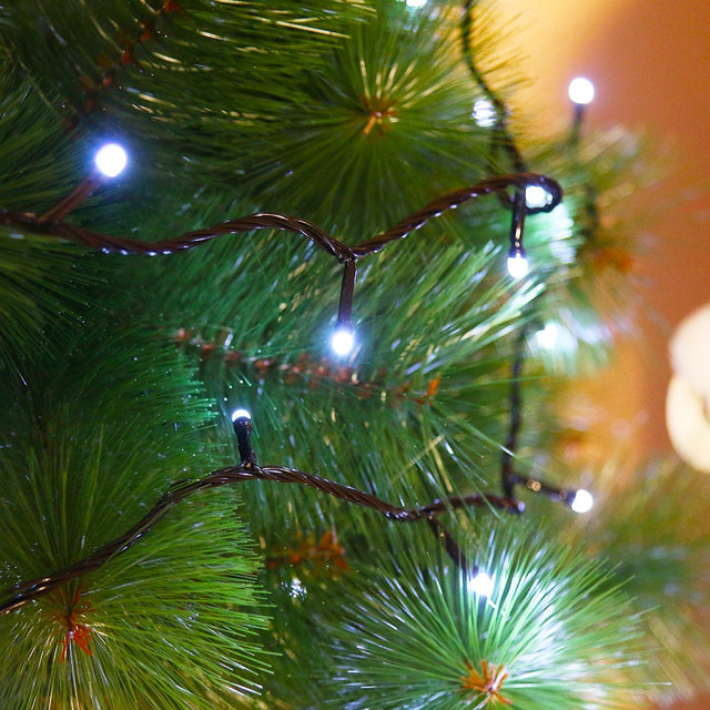 Instalatie de Craciun, Flippy®, Tip Liniara, 9 m, 100 LED-uri, Interconectabila, Lumina Mata, Alb Rece - vivimall.ro