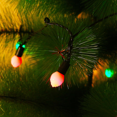 Instalatie de Craciun, Flippy®, Tip Liniara,  9 m, 40 LED-uri, Model Bulb, Interconectabila, Multicolor - vivimall.ro