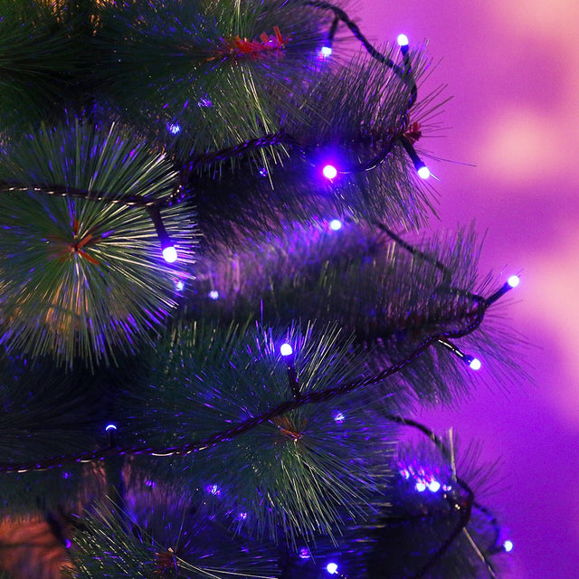 Instalatie de Craciun, Flippy®, Tip Liniara, Fir Negru, 17 m, 200 LED-uri, Interconectabila, Albastru - vivimall.ro